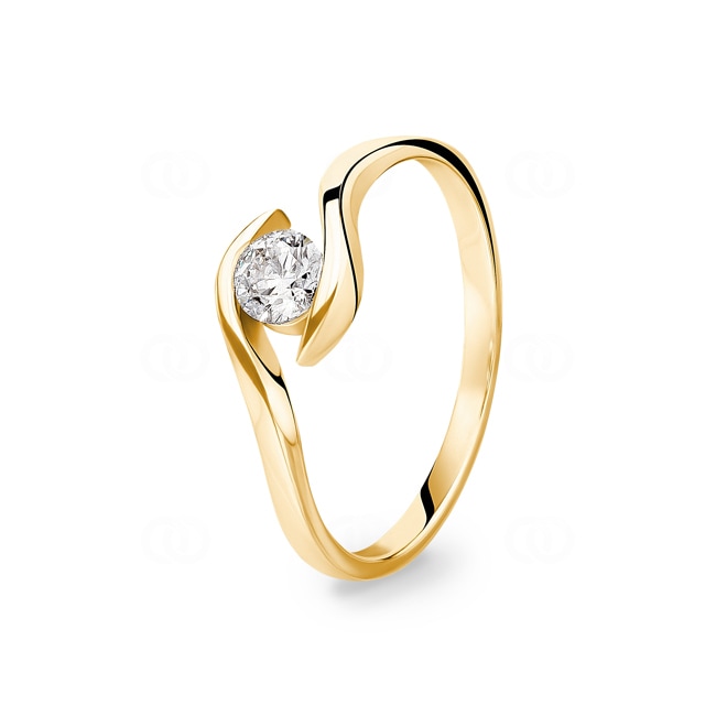 0.25 carats diamants bague tension or jaune 750/18 ct - RO41GG