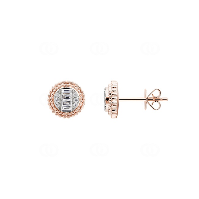 0.25 Karat Diamantohrstecker 750/18 K Roségold - OR-12514-RG