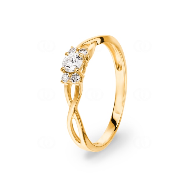 0.25 Karat Diamantring 750/18 K Gelbgold - RI-69873-GG