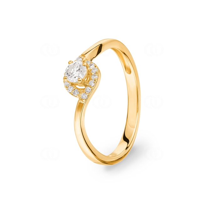 0.25 carats diamants bague or jaune 750/18 ct - RI-69875-GG