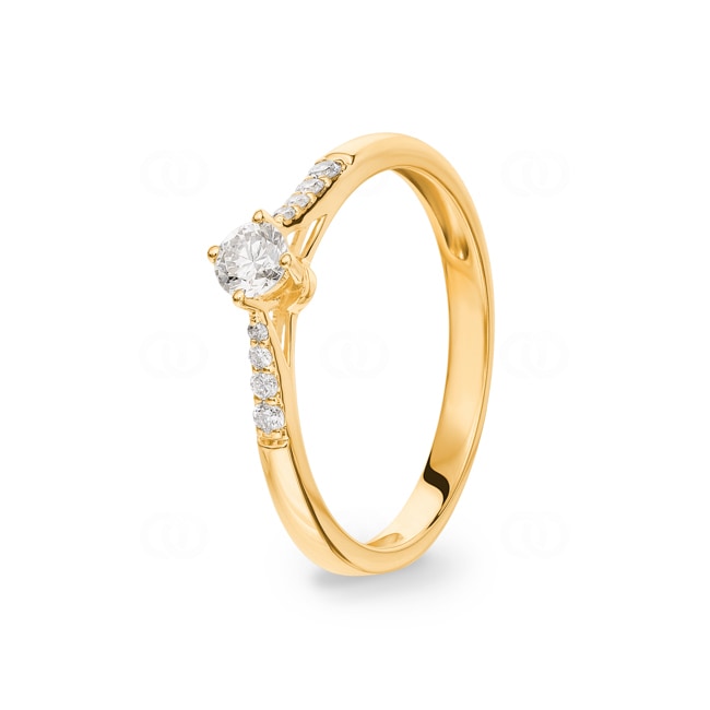 0.25ct Diamond Ring 750/18 K Yellow Gold - RI-69880-GG