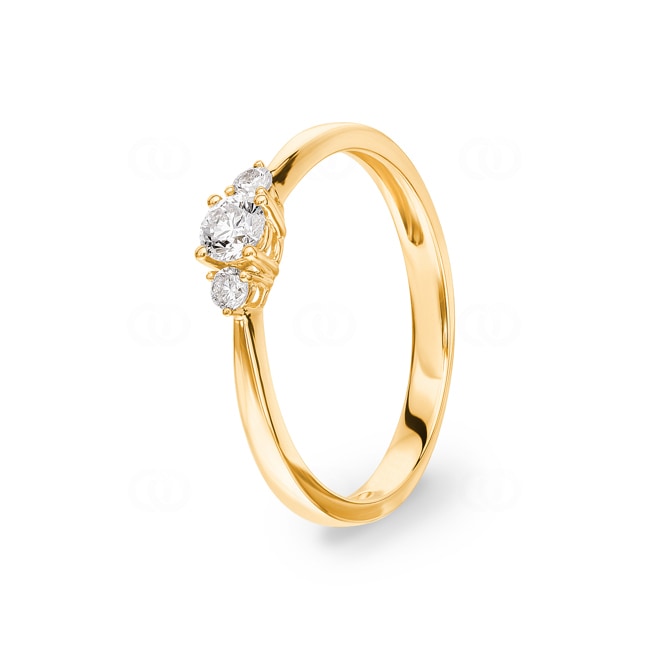 0.25ct Diamond Ring 750/18 K Yellow Gold - RI-69881-GG