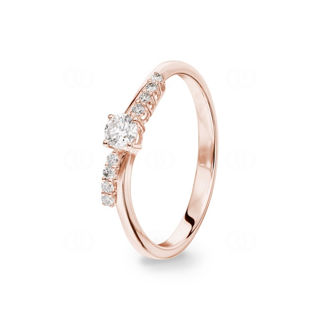 0.25 carats diamants bague or rosé 750/18 ct - RI-69878-RG