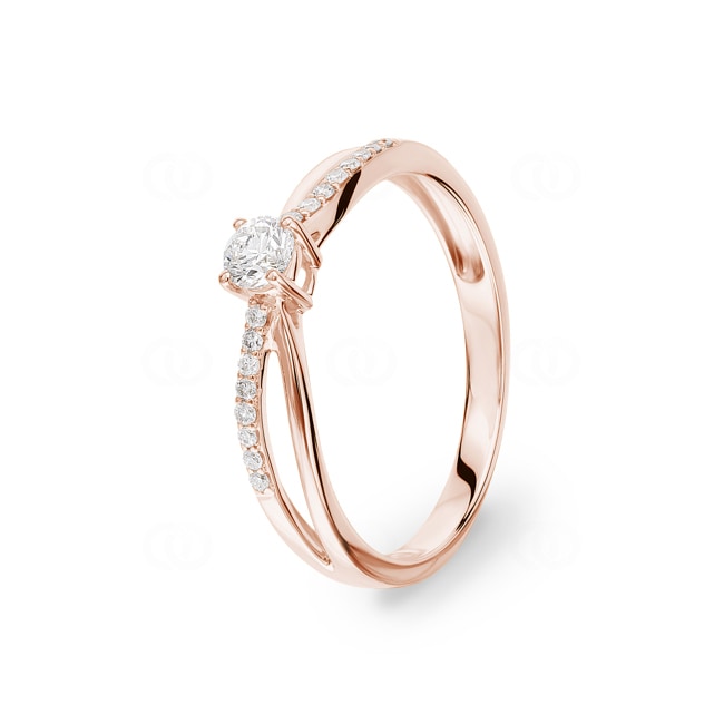 0.25 Karat Diamantring 750/18 K Roségold - RI-69879-RG