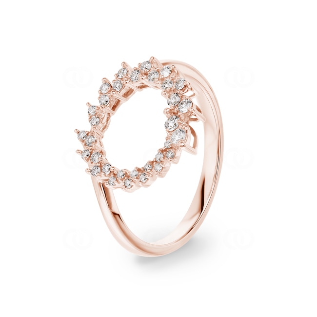 0.25 Karat Diamantring 750/18 K Roségold - RI-70008-RG
