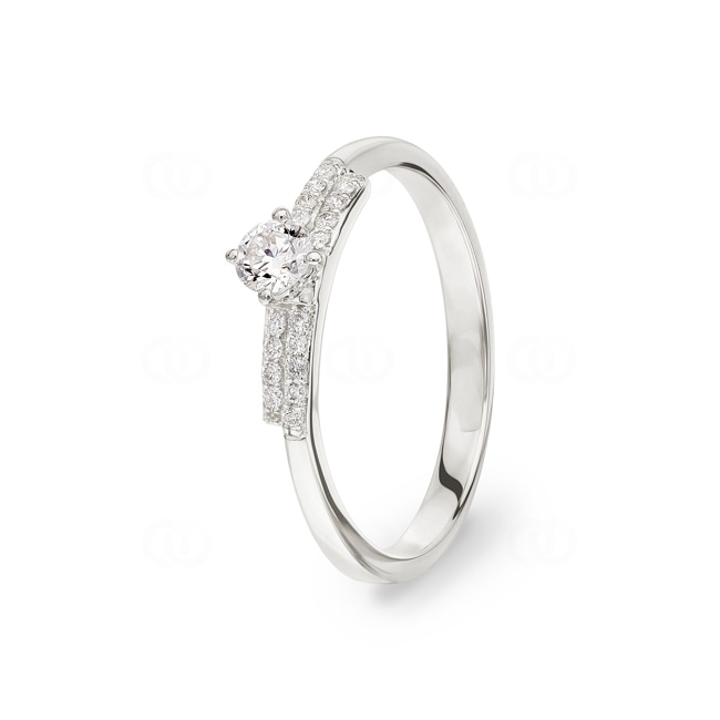 0.25 carats diamants bague or gris 750/18 ct - RI-69877-WG