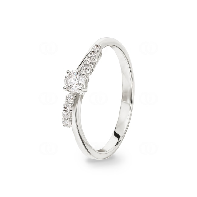 0.25 carats diamants bague or gris 750/18 ct - RI-69878-WG