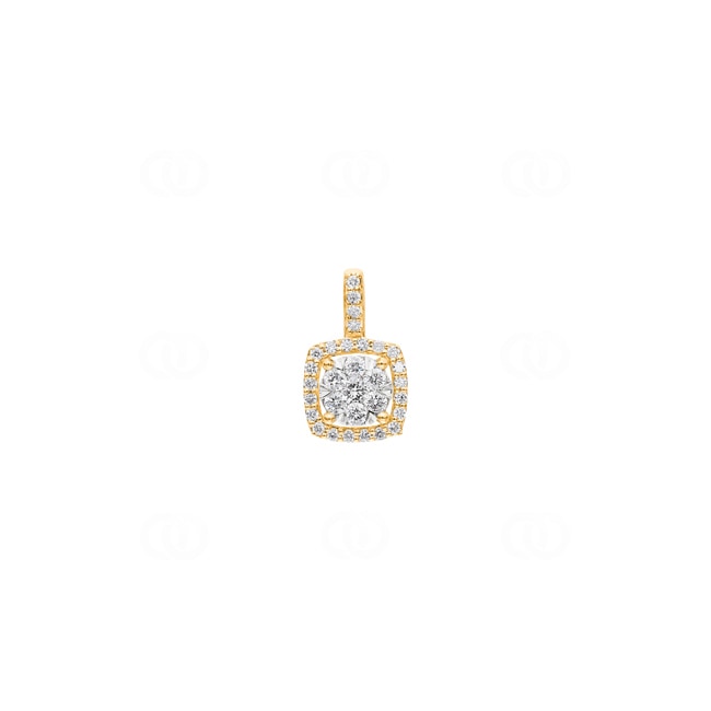 0.25 carats diamants pendetif halo or gris 750/18 ct - AN-54403-GG