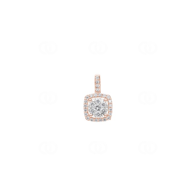 0.25 Karat Halo Diamantanhänger 750/18 K Roségold - AN-54403-RG