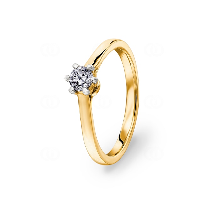 0.25ct diamant bague solitaire or jaune 750/18 ct - RI-07260-GG