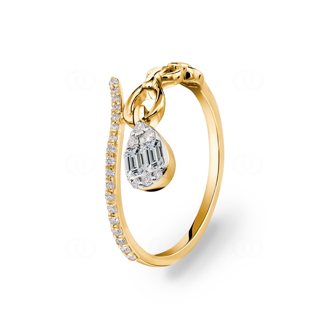 0.26 Karat Diamantring 750/18 K Gelbgold - RI-098397-GG