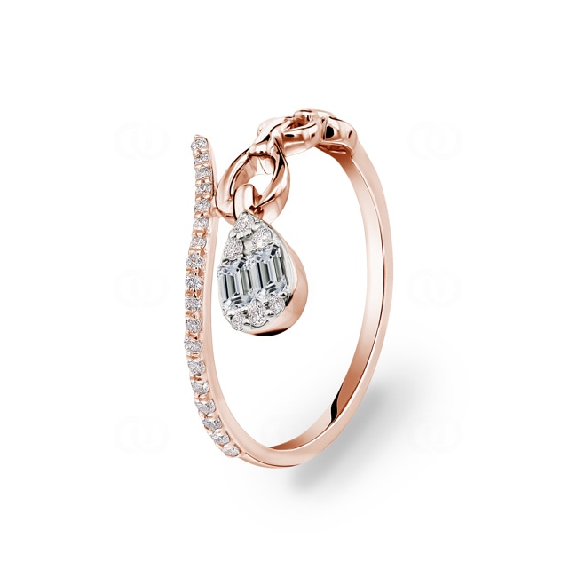 0.26 Karat Diamantring 750/18 K Roségold - RI-098397-RG