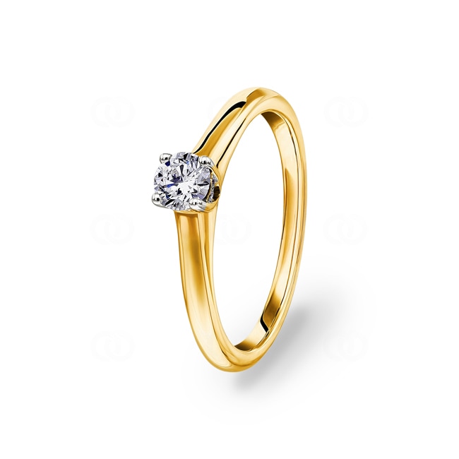 0.26ct diamants bague solitaire or jaune 750/18 ct - RI-01587-GG