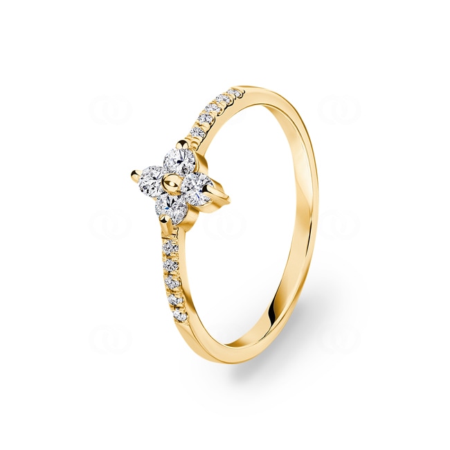 0.27ct Diamond Ring 750/18 K Yellow Gold - RO43GG