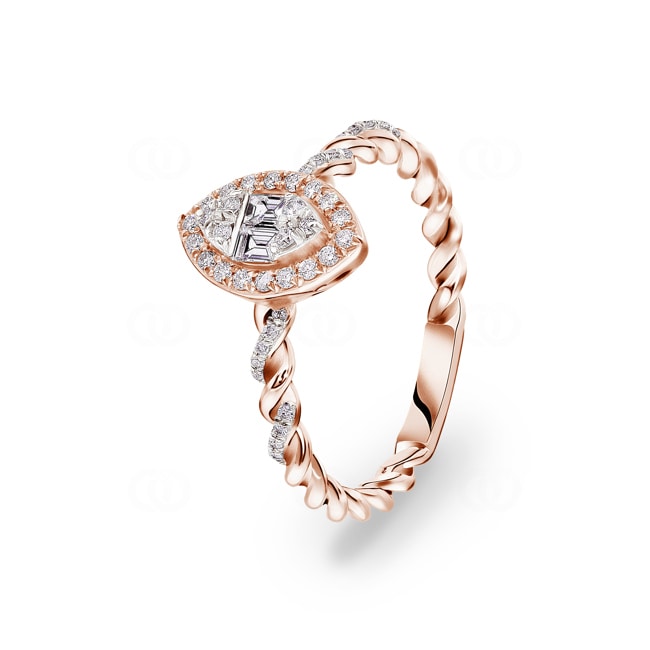 0.27 carats diamants bague or rosé 750/18 ct - RI-103520-RG