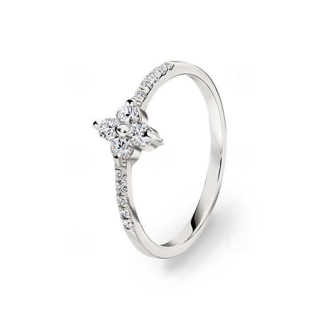 0.27ct Diamond Ring 750/18 K White Gold - RO43WG