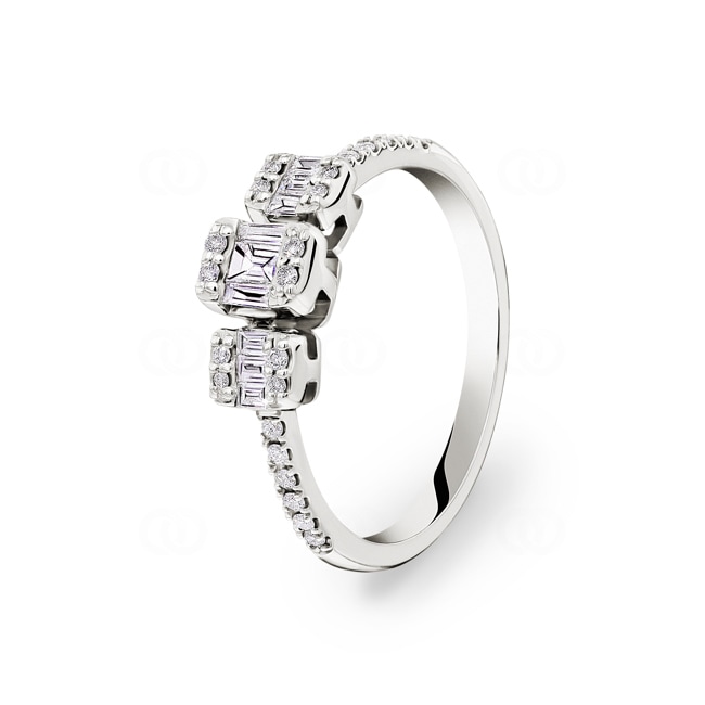 0.29 Karat Trilogie Diamantring 750/18 K Weissgold - RI-103678-WG