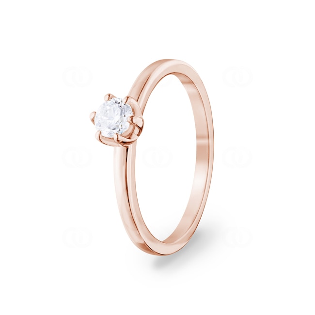 0.30ct Diamond Engagement Ring 750/18 K Rose Gold, 6 Prongs - CGSO002-030-RG