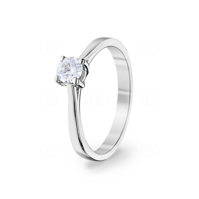 0.30 Karat Diamant Verlobungsring 750/18 K Weissgold in 4-Griff - CGSO001-030-WG