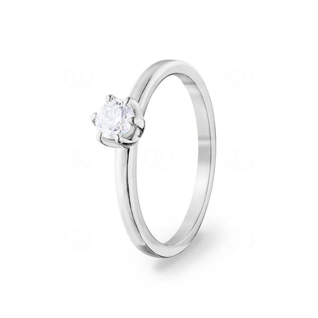 0.30ct Diamond Engagement Ring 750/18 K White Gold, 6 Prongs - CGSO002-030-WG
