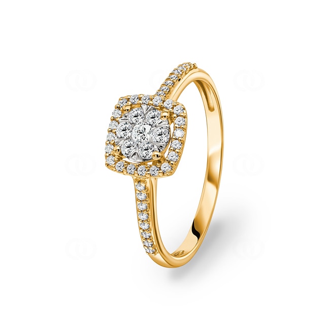 0.30ct Diamond Ring 750/18 K Yellow Gold - RI-54401-GG