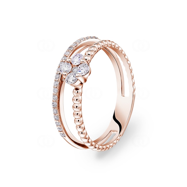 0.30ct Diamond Ring 750/18 K Rose Gold - RI-100474-RG