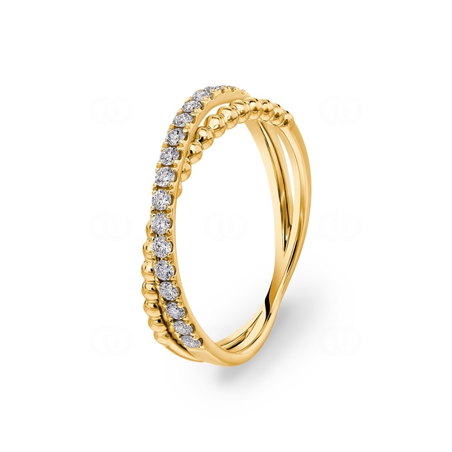 0.31ct Diamond Ring 750/18 K Yellow Gold - RI-118346-GG