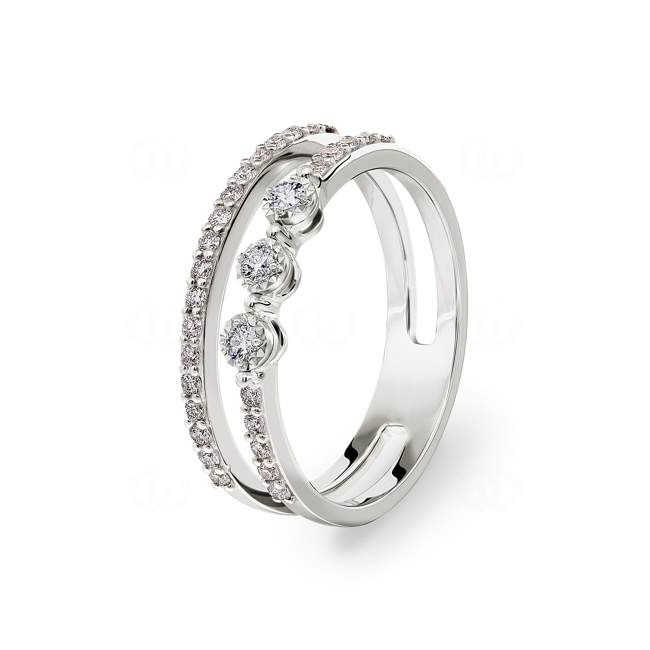 0.31ct Diamond Ring 750/18 K White Gold - RI-12537-WG