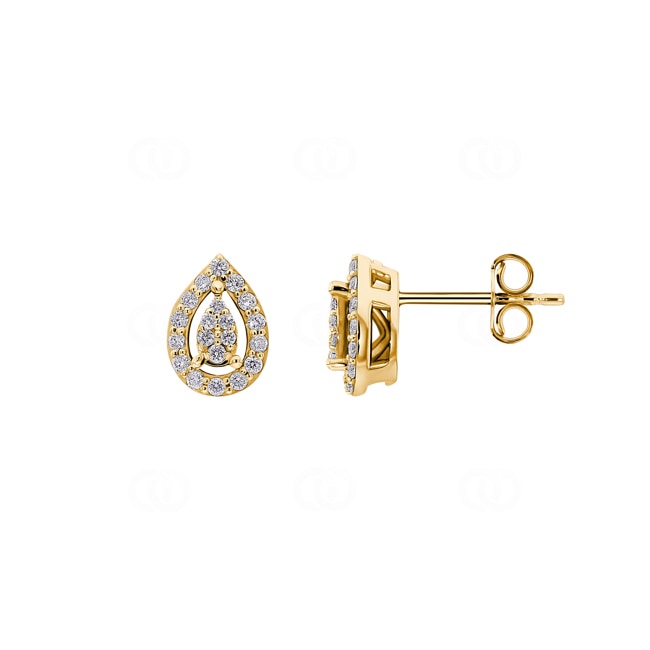0.32 carats diamants clous d'oreilles or jaune 750/18 ct - OR-15119-GG