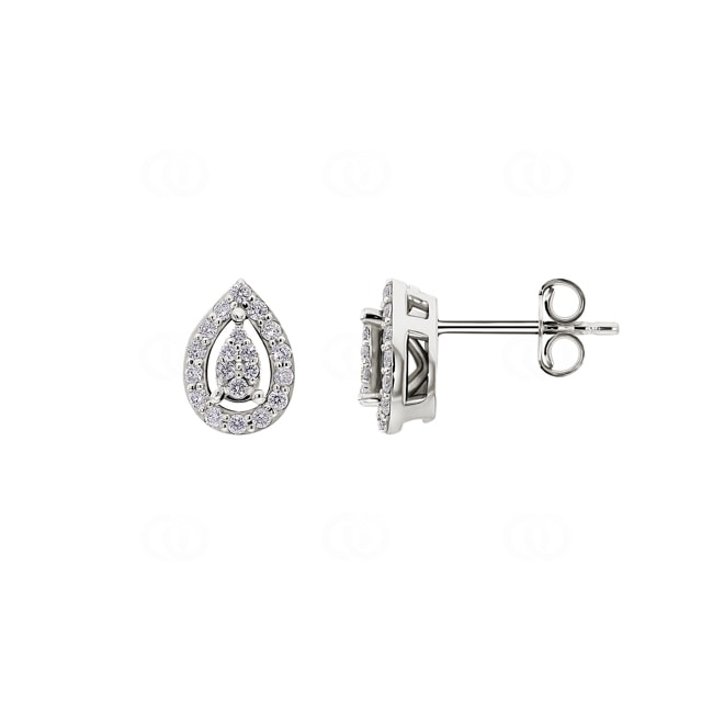 0.32 carats diamants clous d'oreilles or gris 750/18 ct - OR-15119-WG