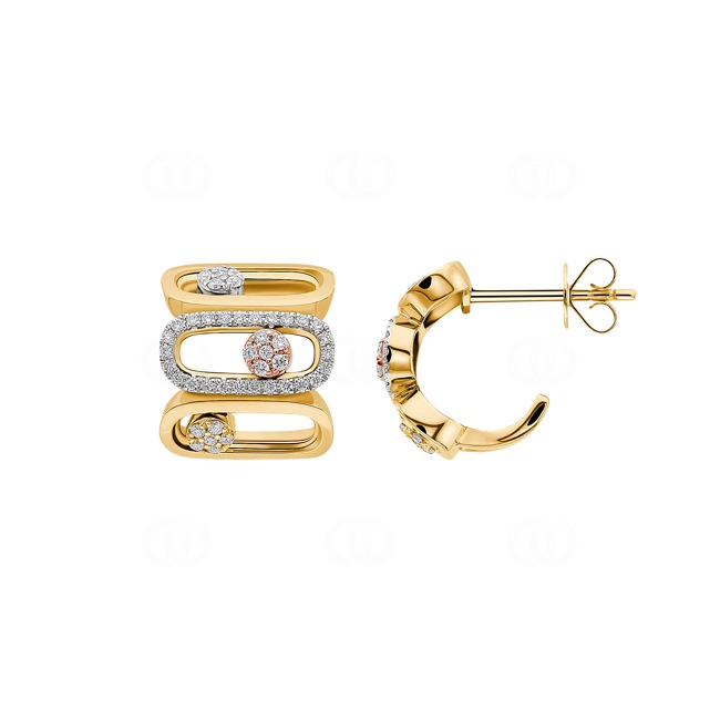 0.33 Karat Diamant-Kreolen 750/18 K Gelbgold - OR-12358-GG