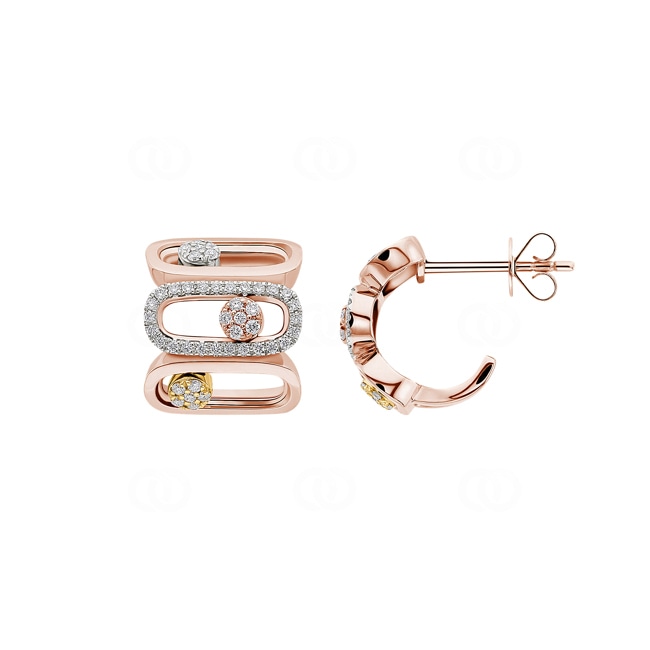0.33 Karat Diamant-Kreolen 750/18 K Roségold - OR-12358-RG