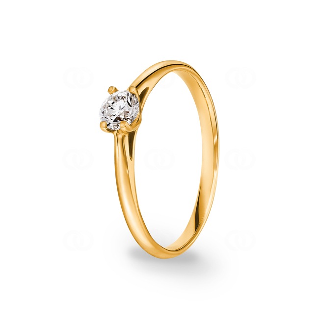 0.33ct Diamond Solitaire Ring 750/18 K Yellow Gold Ø 54 - R4145FMGYN614