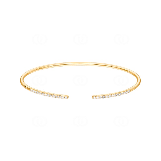 0.33ct Diamond Bangle open 750/18 K Yellow Gold - AR-69837-GG