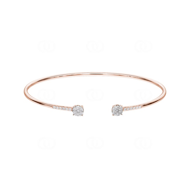 0.33ct Diamond Bangle open 750/18 K Rose Gold - AR-69838-RG