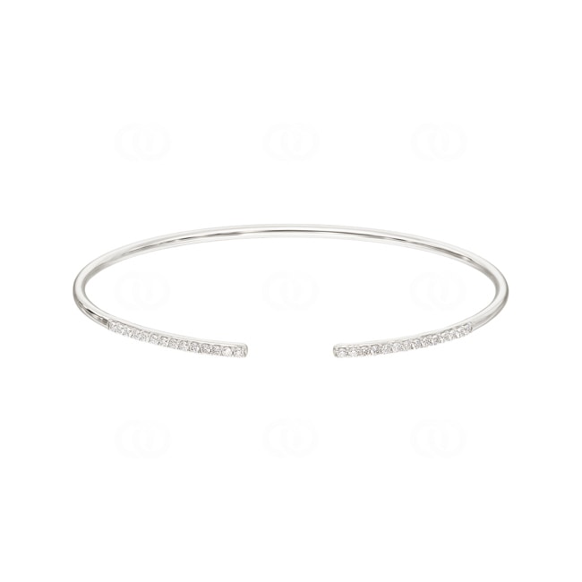 0.33ct Diamond Bangle open 750/18 K White Gold - AR-69837-WG