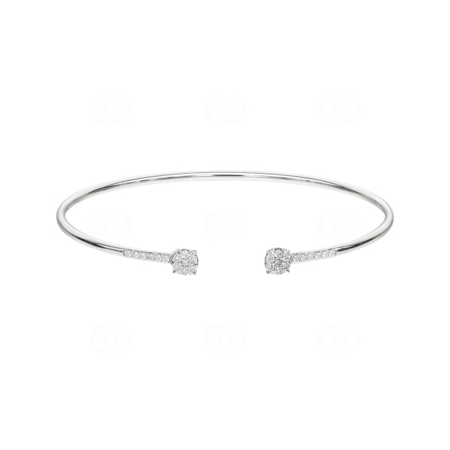 0.33ct Diamond Bangle open 750/18 K White Gold - AR-69838-WG