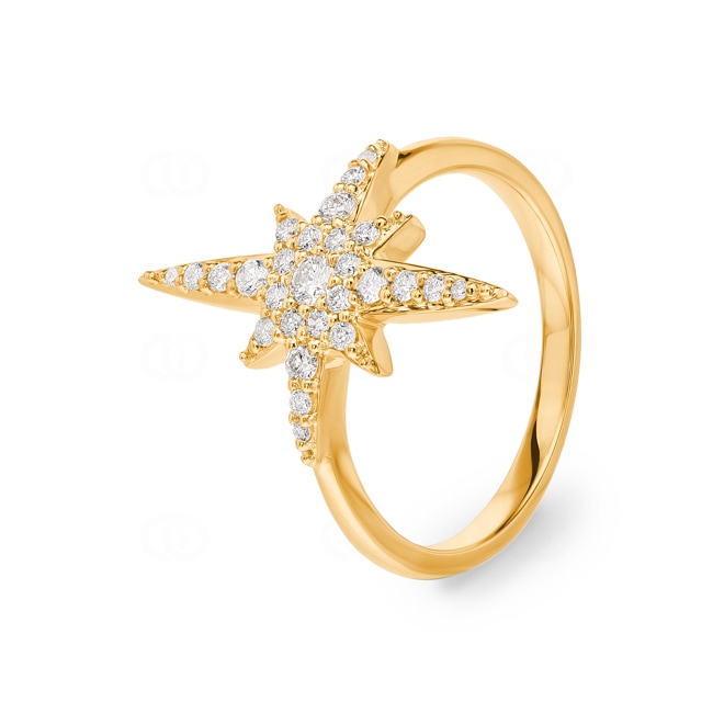 0.34 Karat Diamantring 750/18 K Gelbgold - RI-69994-GG