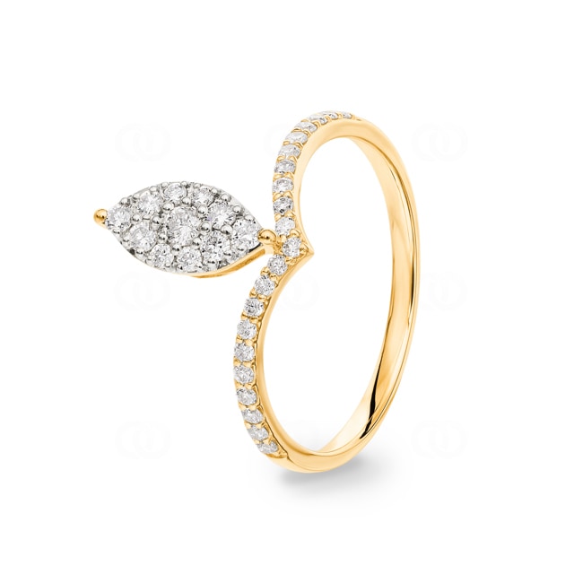 0.34ct Diamond Ring 750/18 K Yellow Gold - RI-70000-GG