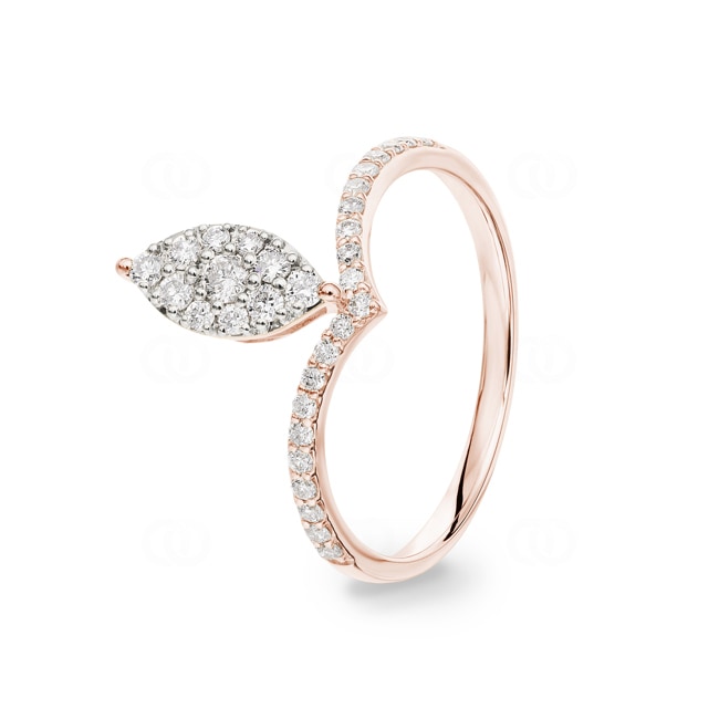 0.34ct Diamond Ring 750/18 K Rose Gold - RI-70000-RG
