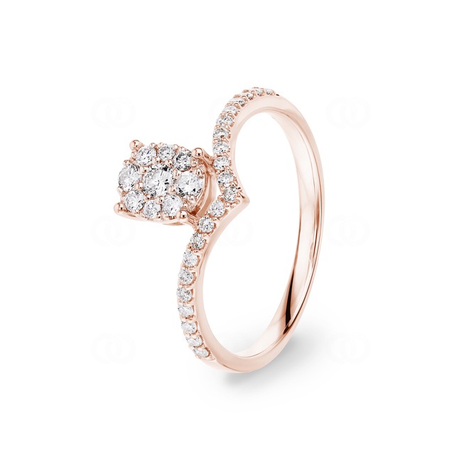 0.34 Karat Diamantring 750/18 K Roségold - RI-70003-RG