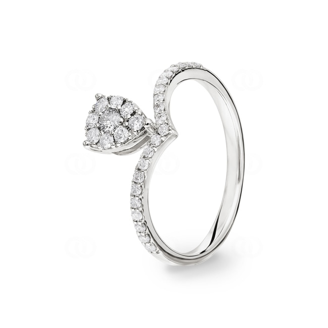 0.34 Karat Diamantring 750/18 K Weissgold - RI-69997-WG