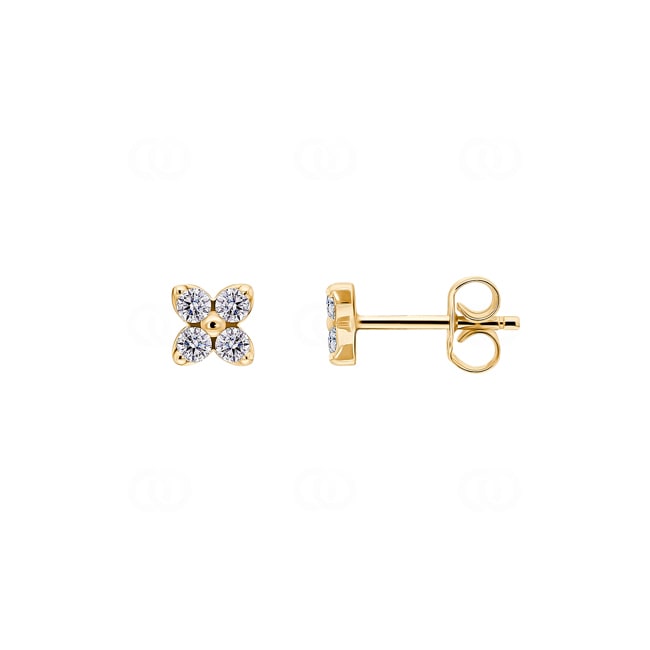 0.36ct Diamond Stud Earrings 750/18 K Yellow Gold - E06GG