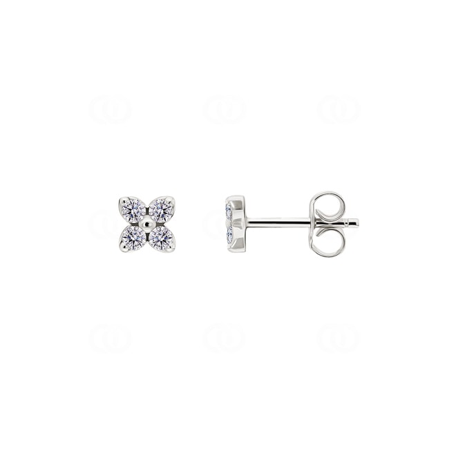 0.36ct Diamond Stud Earrings 750/18 K White Gold - E06WG