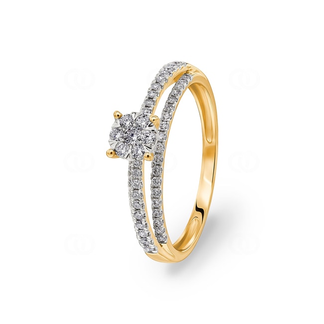 0.37 Karat Diamantring 750/18 K Gelbgold - RI-73417-GG