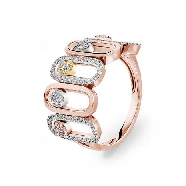 0.37 Karat Diamantring 750/18 K Roségold - RI-12358-RG