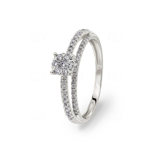 0.37 carats diamants bague or gris 750/18 ct - RI-73417-WG