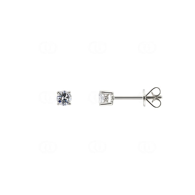 0.40ct Diamond Solitaire Stud Earrings 750/18 K White Gold in 4 Prongs - OR-41766-WG