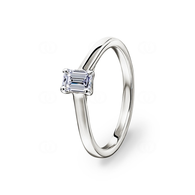0.40ct bague solitaire émeraude or gris 750/18 ct - RI-07264-WG