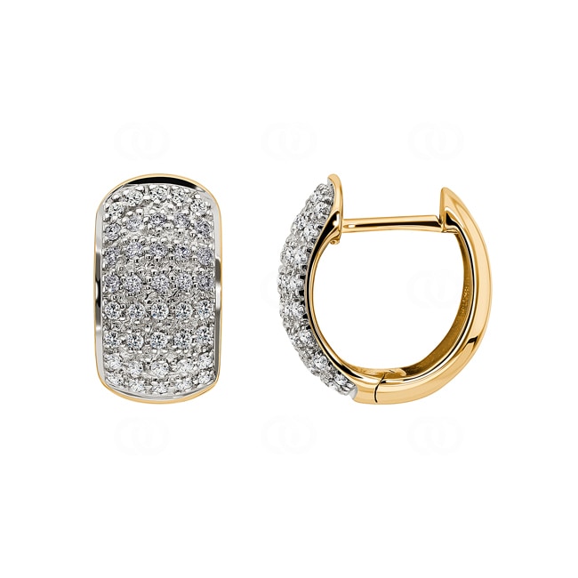 0.41ct Diamond Hoop Earrings 750/18 K Yellow Gold - OR-9626-GG